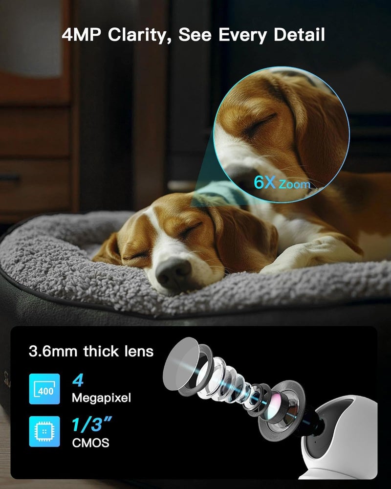 Arenti 5G Indoor Security Camera, 4MP Pet Camera with Speaker for Dog/Cat, Baby Monitor with Phone App, Dual-Band WiFi, Auto Tracking, Super Night Vision, 2-Way Talk, 64G Local Storage (P2Q 64G) - Image 2